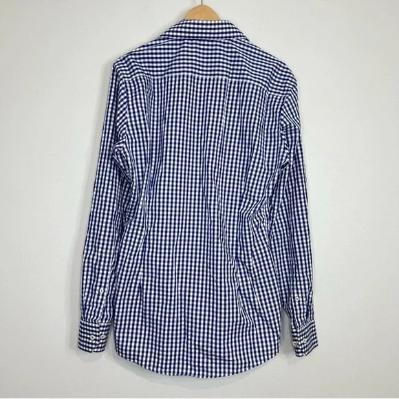 Eton Blue/White Plaid Contemporary Slim Poplin Dress Shirt 4216.5